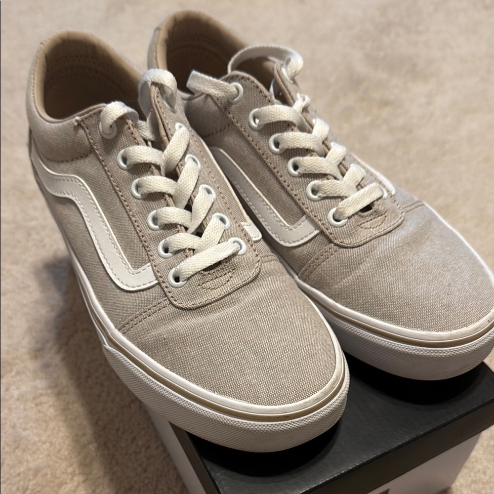 Vans Light Tan Canvas Sneakers